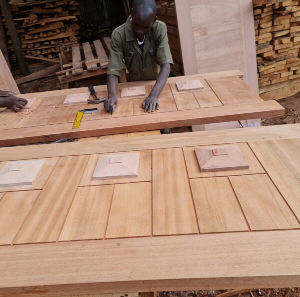 Mahogany Engraved Harwood doors.