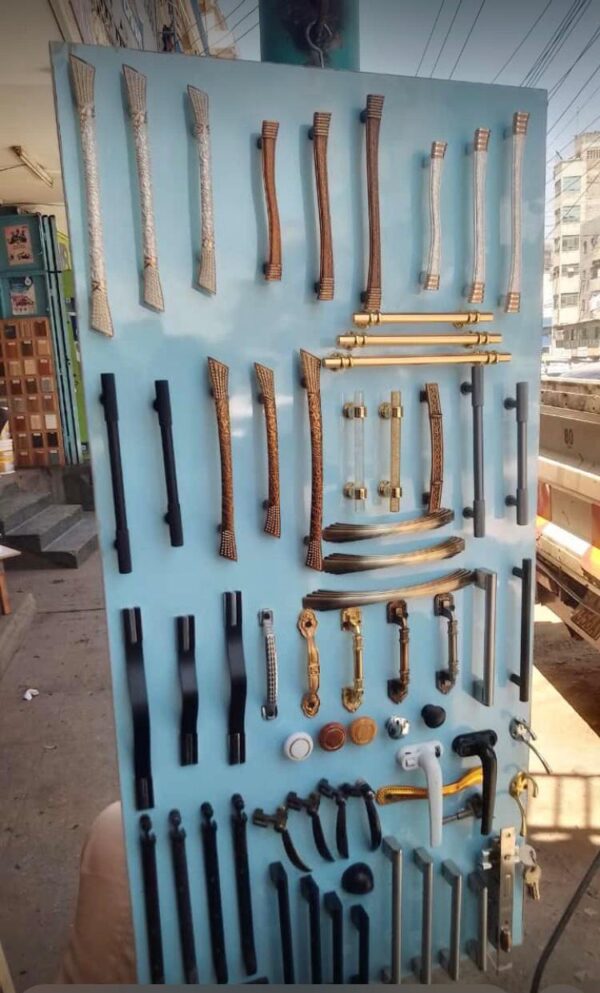 Handles, Malpha Hinges & Drawer Rails.