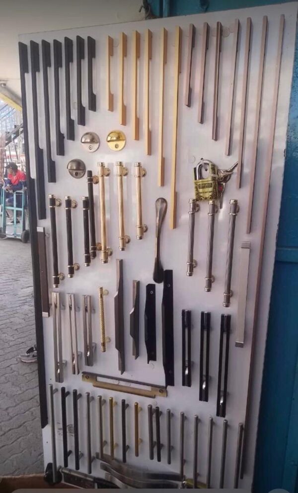 Handles, Malpha Hinges & Drawer Rails.