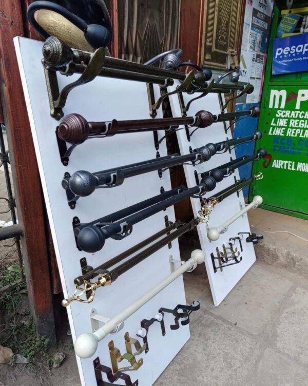 Powder Coated Curtain rods & Fittings.