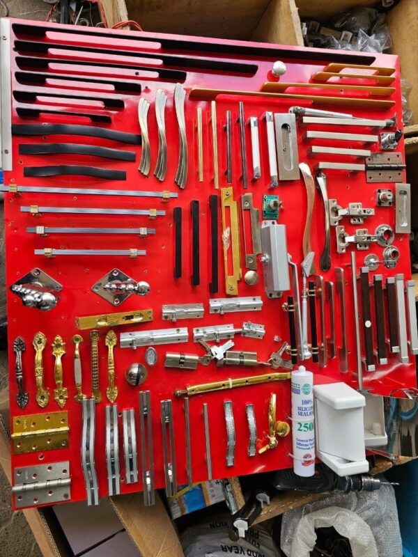 Handles, Malpha Hinges & Drawer Rails.