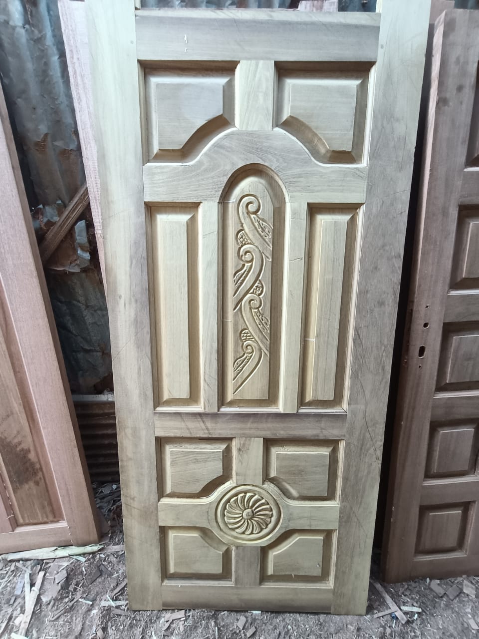 Mahogany Engraved Harwood doors.